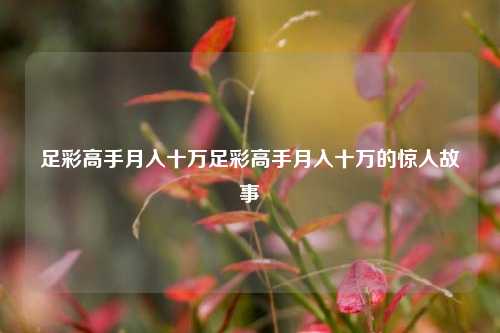 足彩高手月入十万足彩高手月入十万的惊人故事