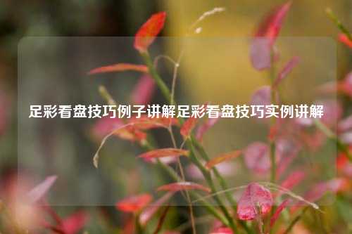 足彩看盘技巧例子讲解足彩看盘技巧实例讲解