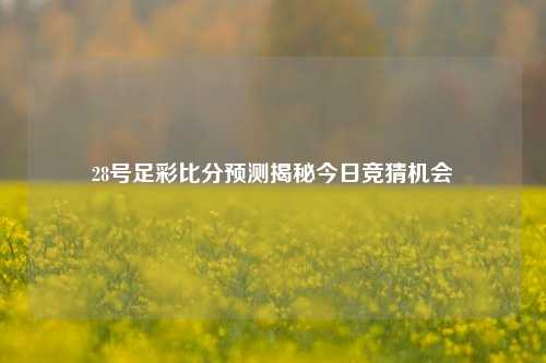 28号足彩比分预测揭秘今日竞猜机会