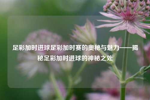 足彩加时进球足彩加时赛的奥秘与魅力——揭秘足彩加时进球的神秘之处