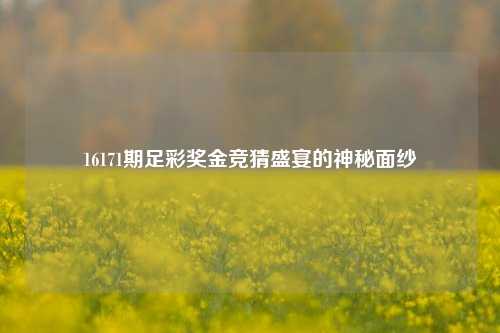 16171期足彩奖金竞猜盛宴的神秘面纱