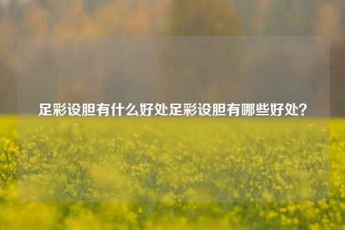 足彩设胆有什么好处足彩设胆有哪些好处？